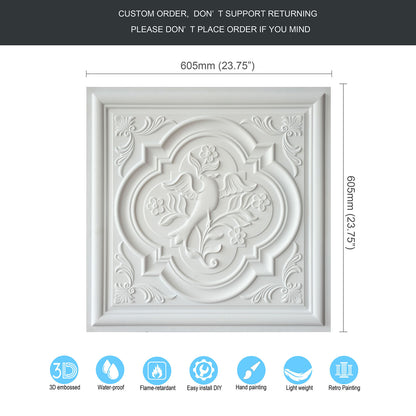 10tiles/lot Embossed Ceiling Tiles for Elegant Restaurants, Coffee Shops and Contemporary Bedrooms PL39