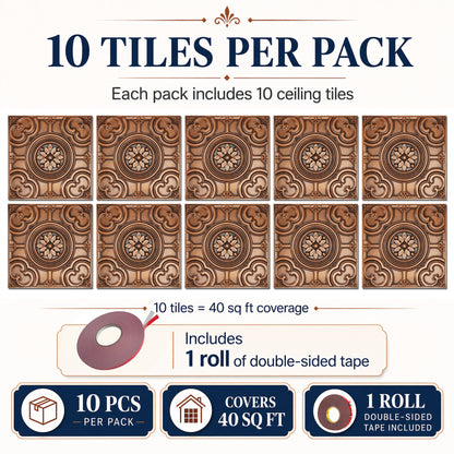 PAINTSDECOR PL50 Aged copper ceiling tiles