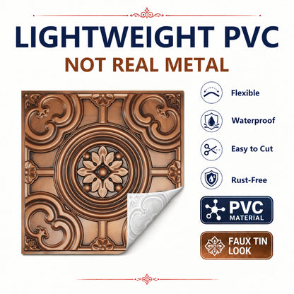 PAINTSDECOR PL50 Aged copper ceiling tiles