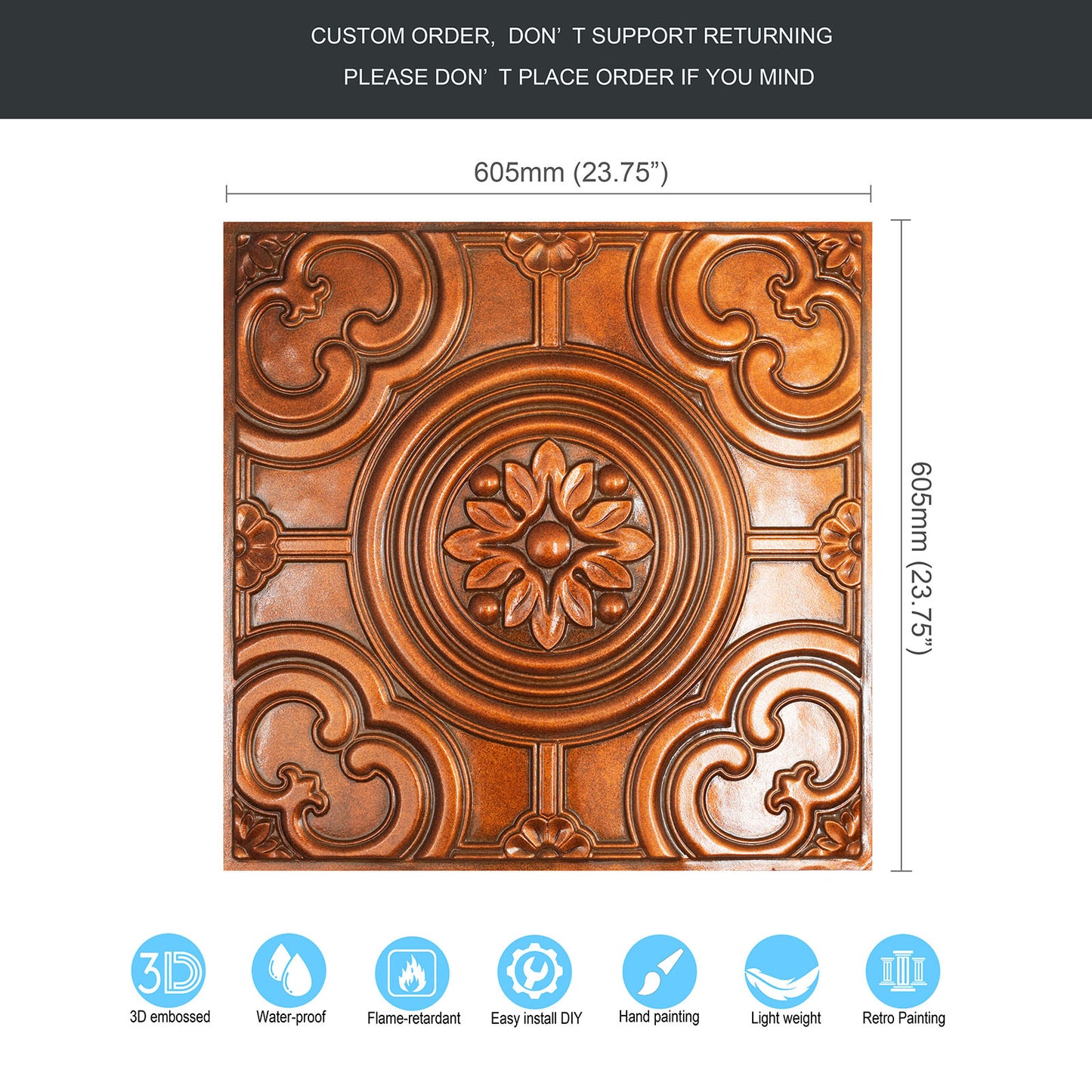 10tiles/lot Artistic Ceiling Tiles for Book Cafés, Literary Shops and Cultural Retail Spaces PL50