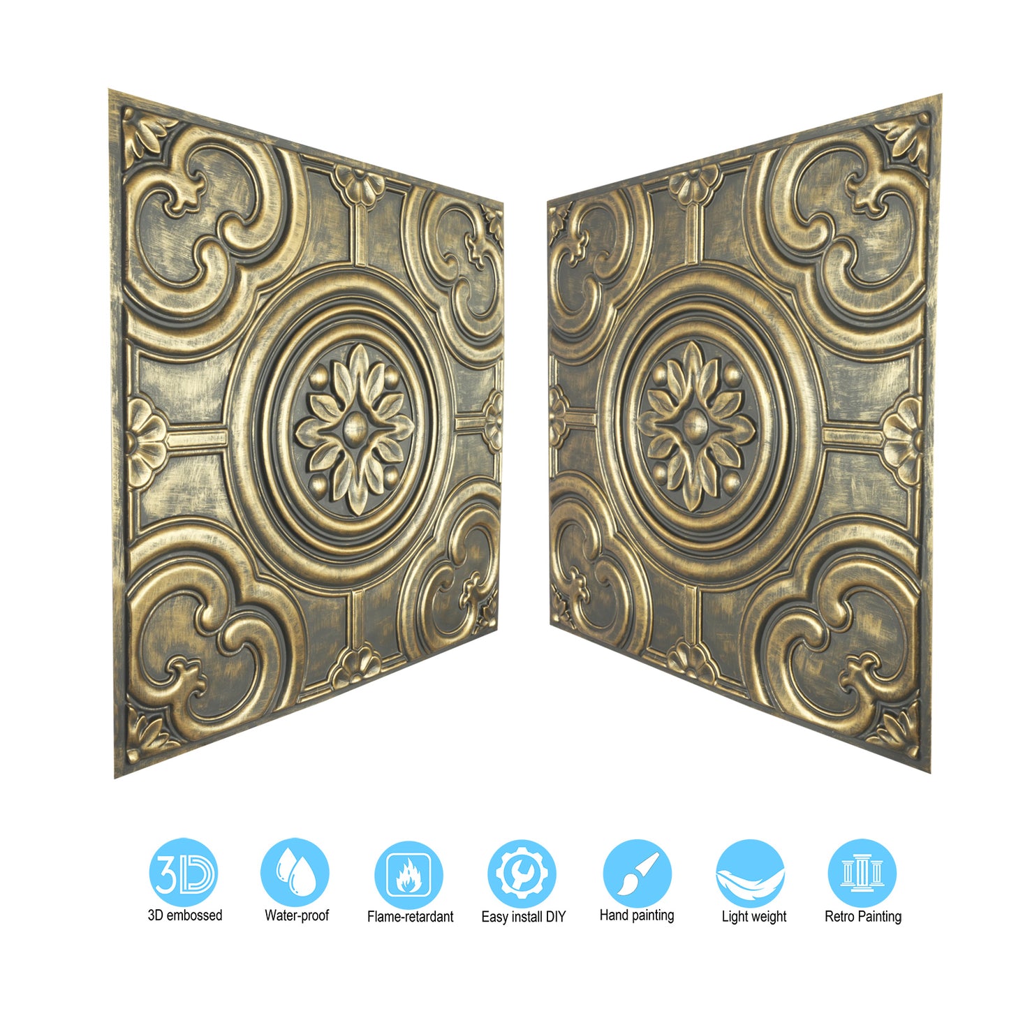 10tiles/lot Embossing Ceiling Tiles for Boutique Restaurants, Premium Lounges and Luxury Hotels PL50