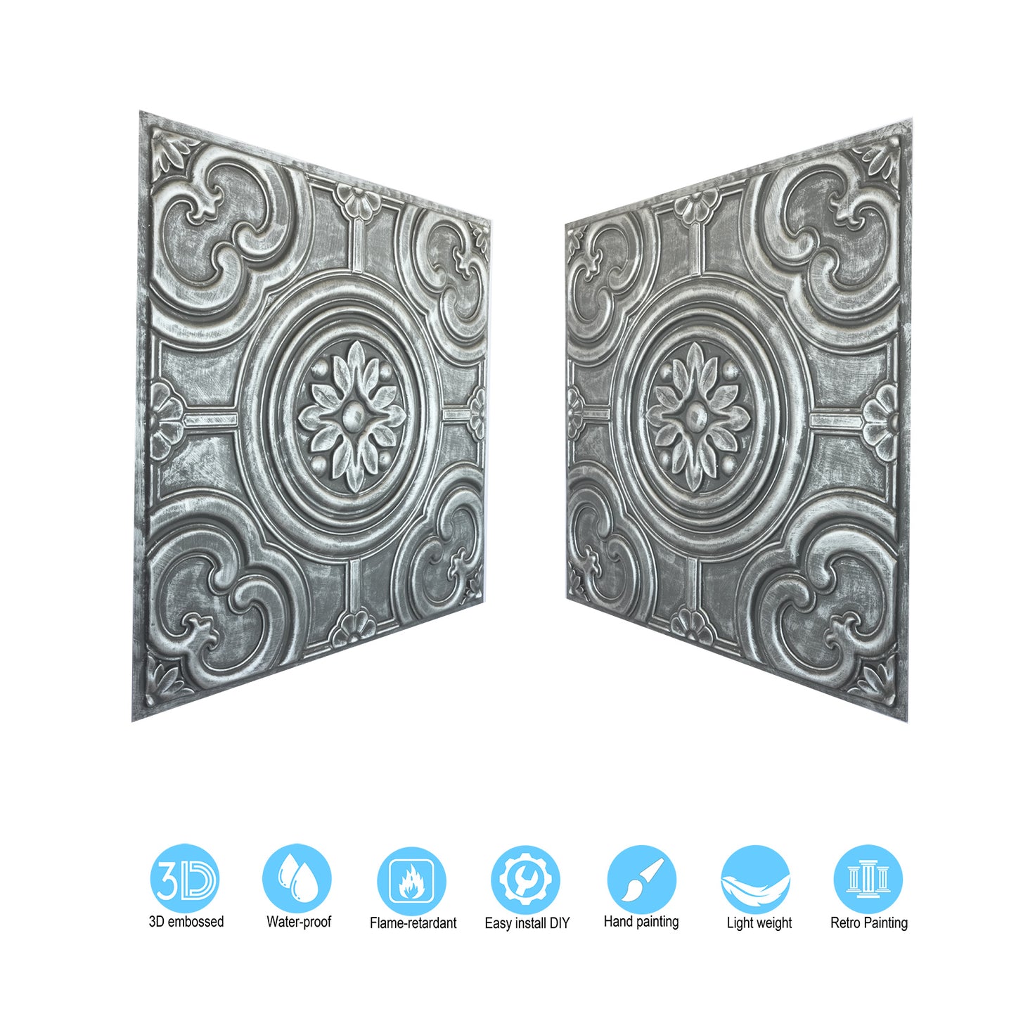 10tiles/lot 3D Ceiling Tiles for Modern Bedrooms, Kitchens, Cafés and Creative Interior Spaces PL50