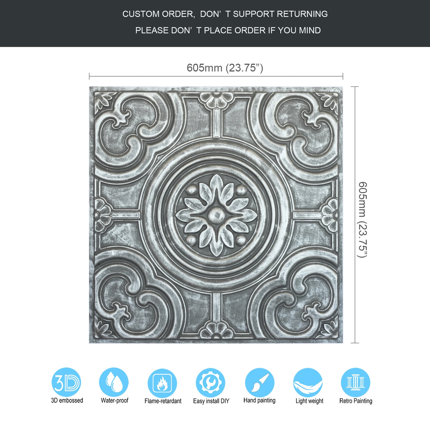 10tiles/lot 3D Ceiling Tiles for Modern Bedrooms, Kitchens, Cafés and Creative Interior Spaces PL50