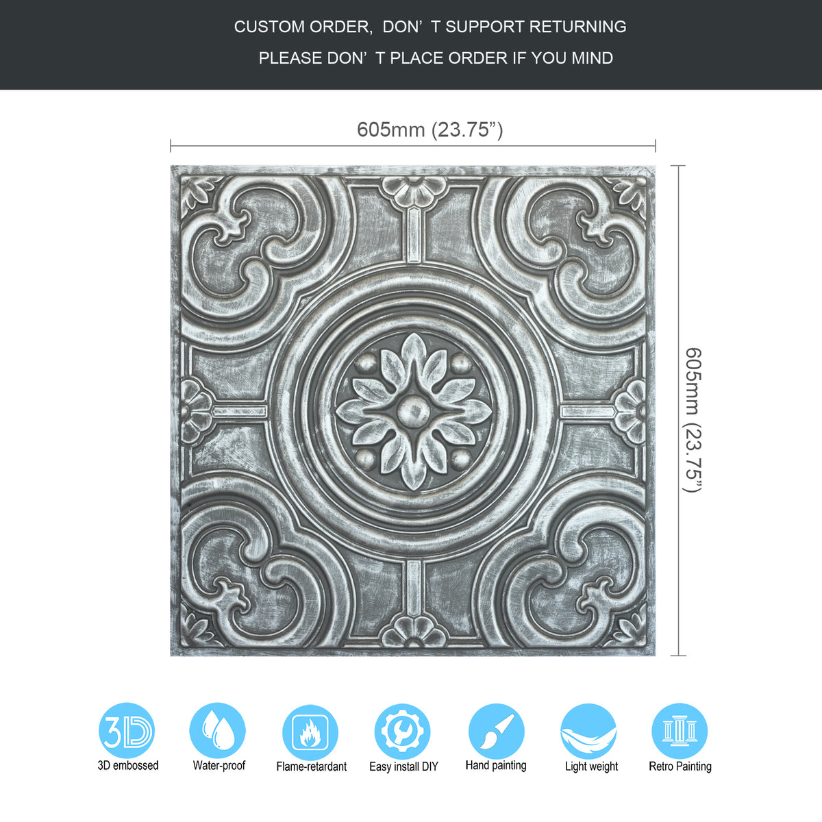 PAINTSDECOR PL50 Antique tin ceiling tiles