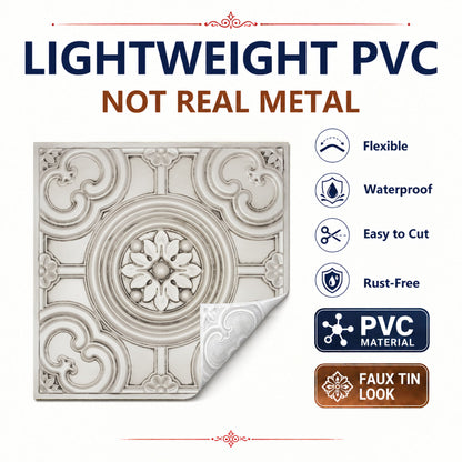 PAINTSDECOR PL50 Aged white ceiling tiles