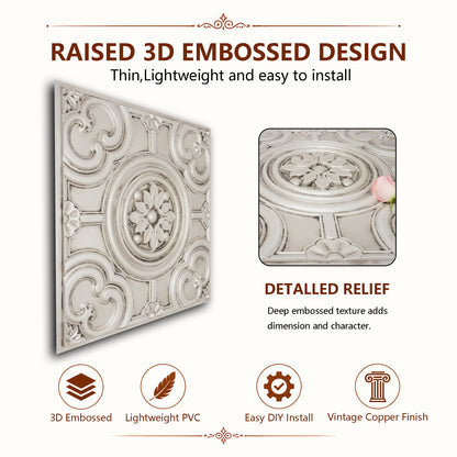 PAINTSDECOR PL50 Aged white ceiling tiles