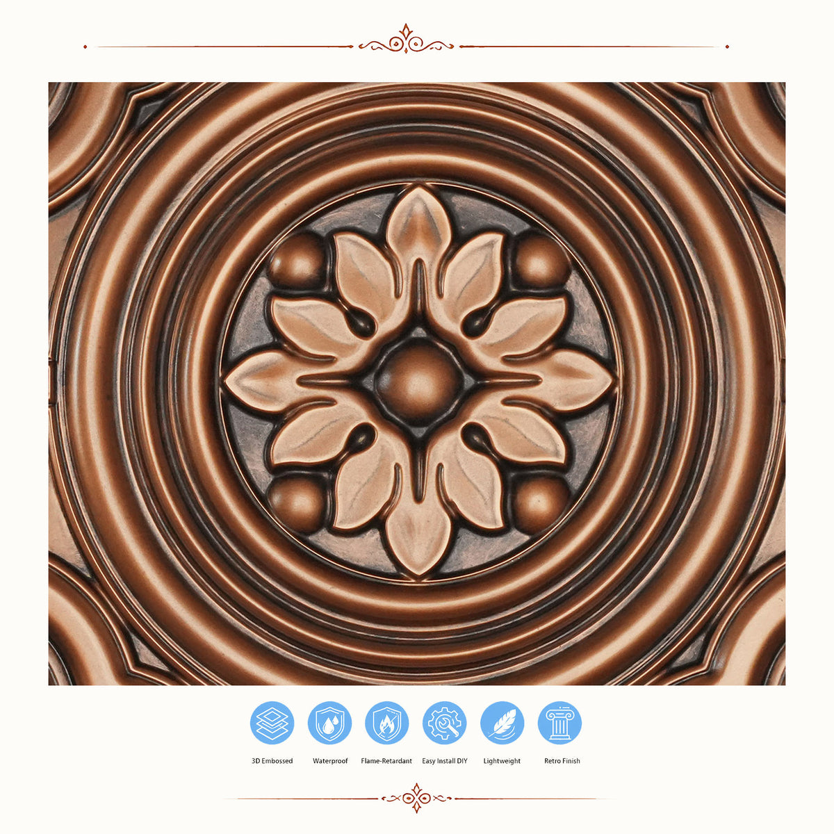 PAINTSDECOR PL50 Aged copper ceiling tiles