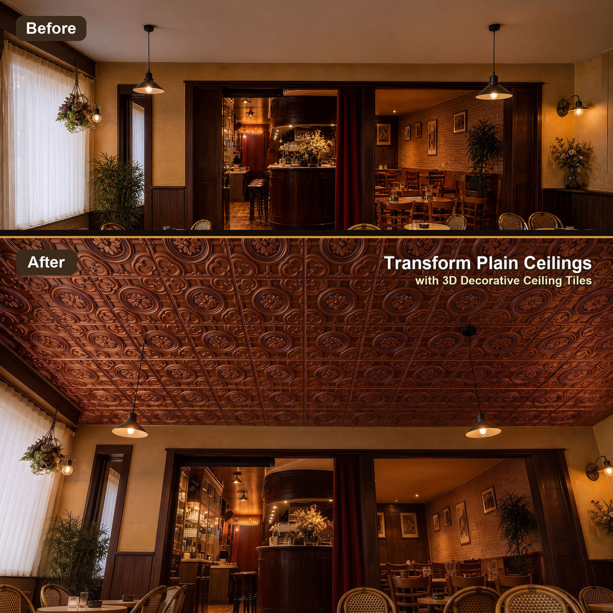 PAINTSDECOR PL50 Aged copper ceiling tiles