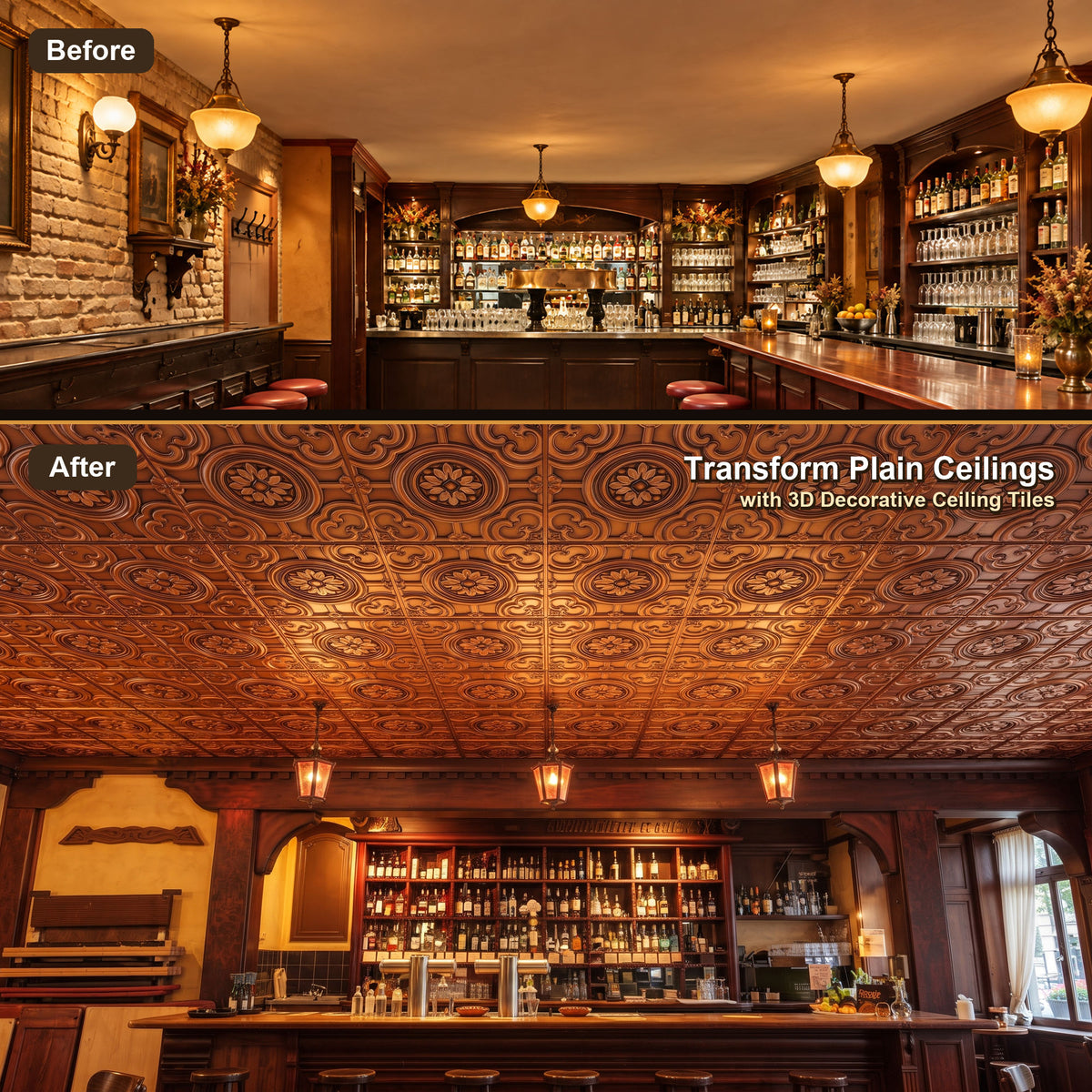 PAINTSDECOR PL50 Aged copper ceiling tiles