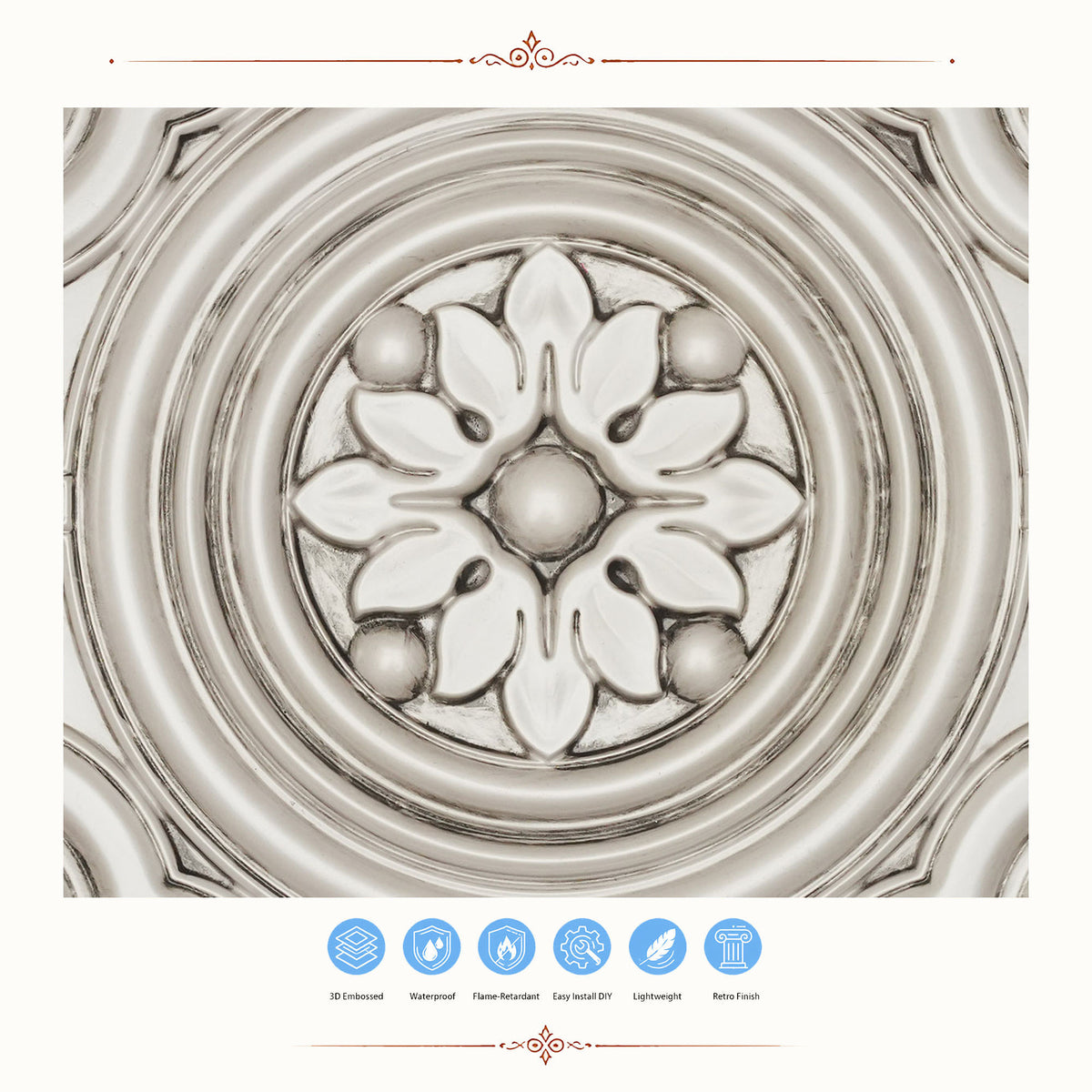 PAINTSDECOR PL50 Aged white ceiling tiles