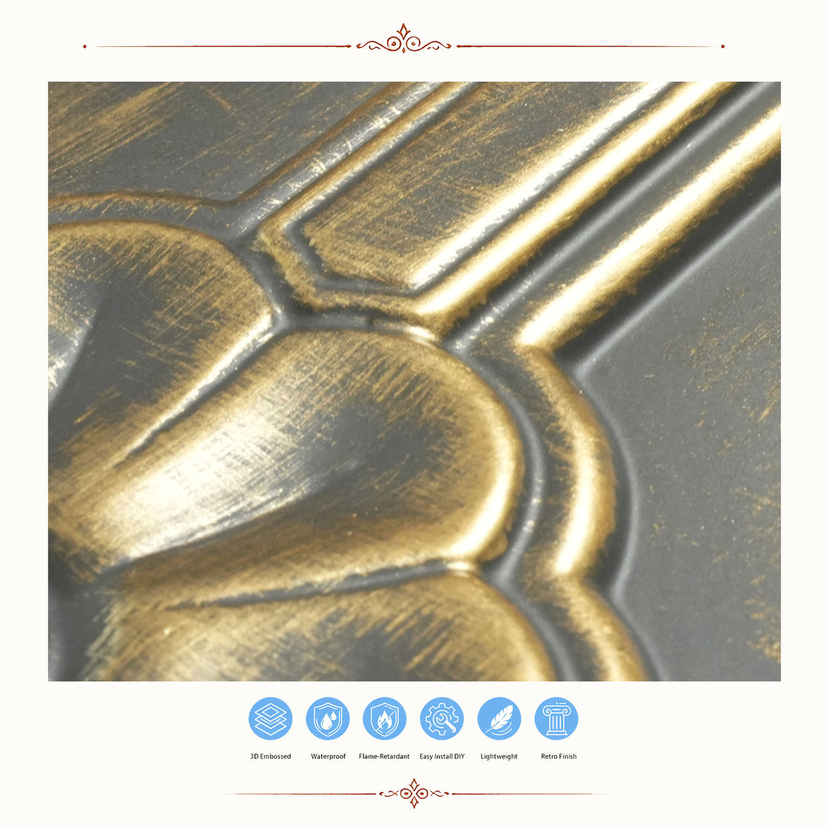 PAINTSDECOR PL50 Ancient gold ceiling tiles