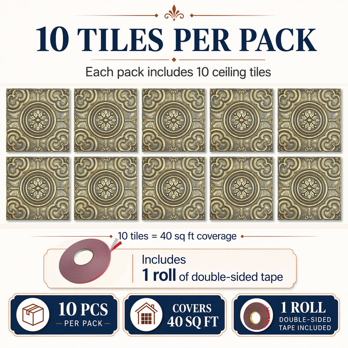 PAINTSDECOR PL50 Ancient gold ceiling tiles
