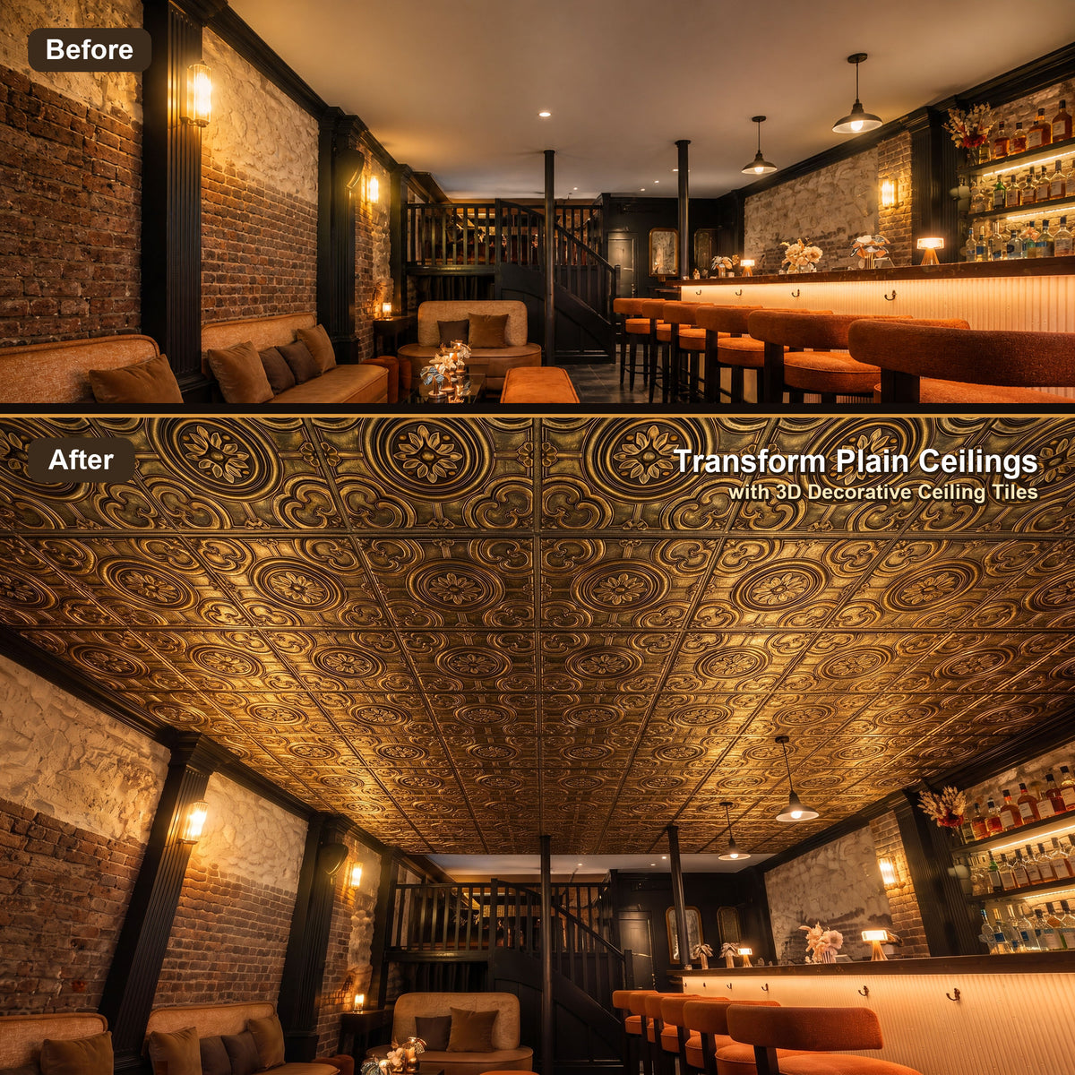 PAINTSDECOR PL50 Ancient gold ceiling tiles
