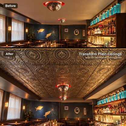PAINTSDECOR PL50 Ancient gold ceiling tiles