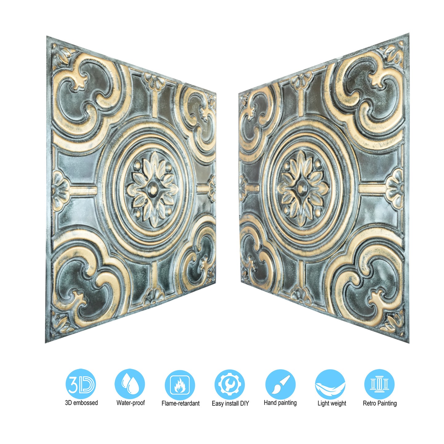 10tiles/lot Embossing Ceiling Tiles for Boutique Restaurants, Premium Lounges and Luxury Hotels PL50
