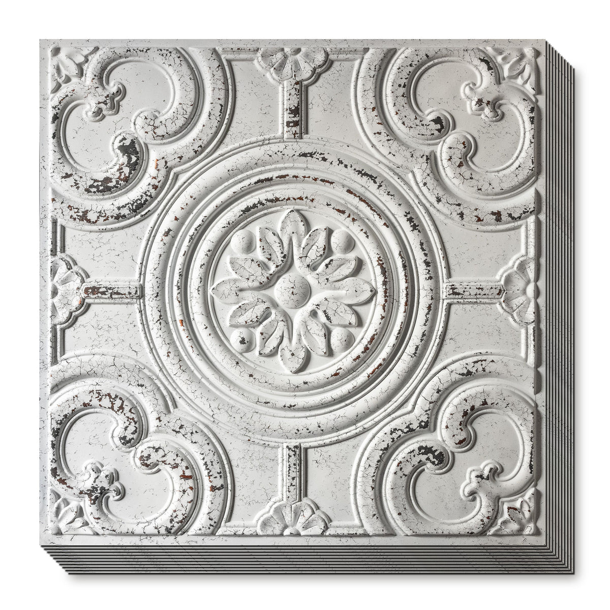 PAINTSDECOR PL50 Distress crack white black ceiling tiles