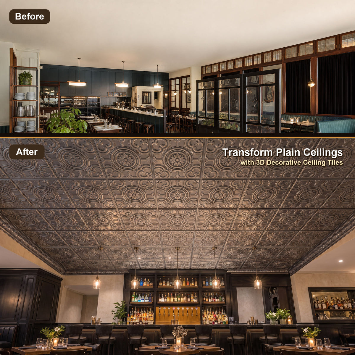 PAINTSDECOR PL50 Driftwood ceiling tiles