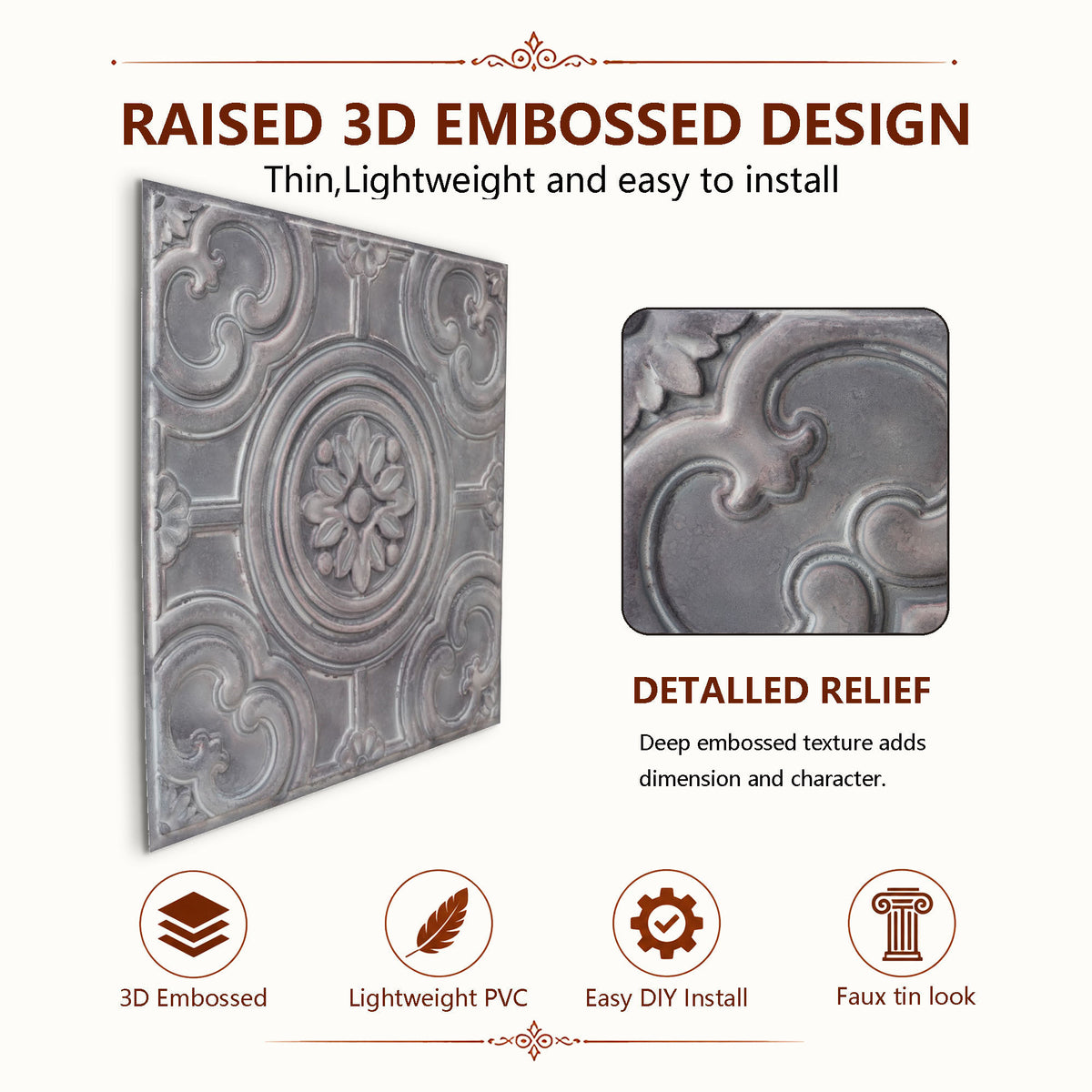 PAINTSDECOR PL50 Driftwood ceiling tiles