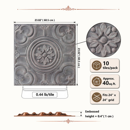 PAINTSDECOR PL50 Driftwood ceiling tiles