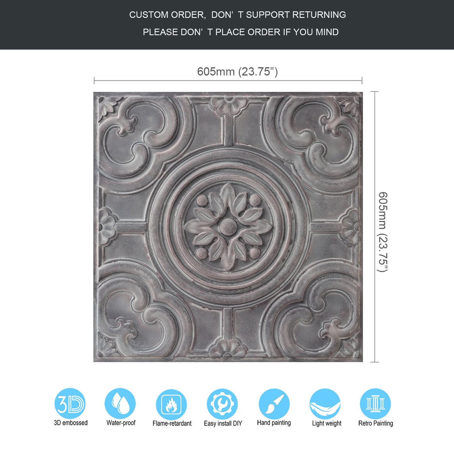 10tiles/lot 3D Ceiling Tiles for Modern Bedrooms, Kitchens, Cafés and Creative Interior Spaces PL50