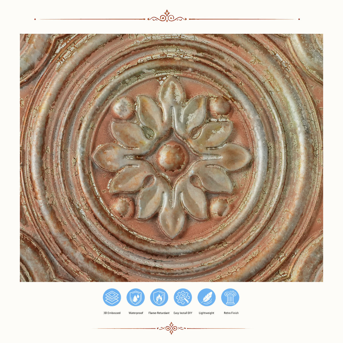 PAINTSDECOR PL50 Palazzo Clay ceiling tiles