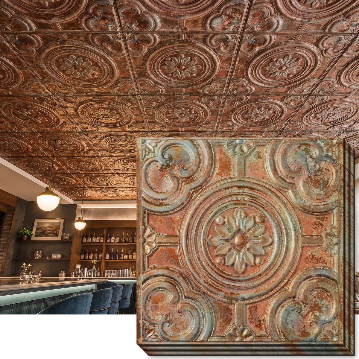 PAINTSDECOR PL50 Palazzo Clay ceiling tiles