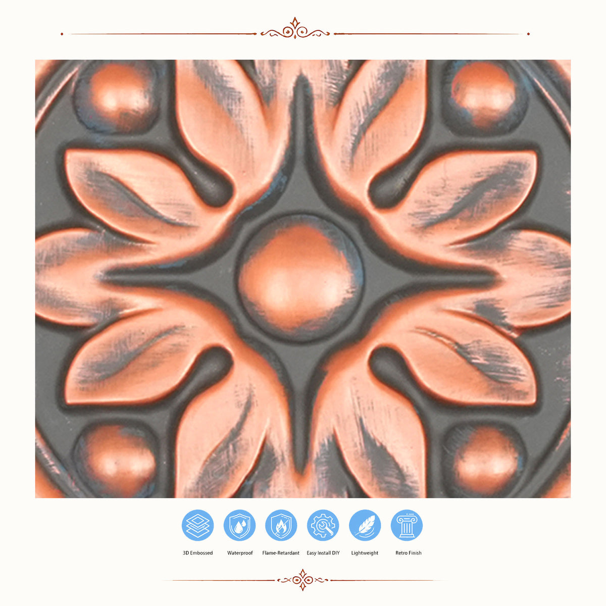 PAINTSDECOR PL50 Rustic copper ceiling tiles