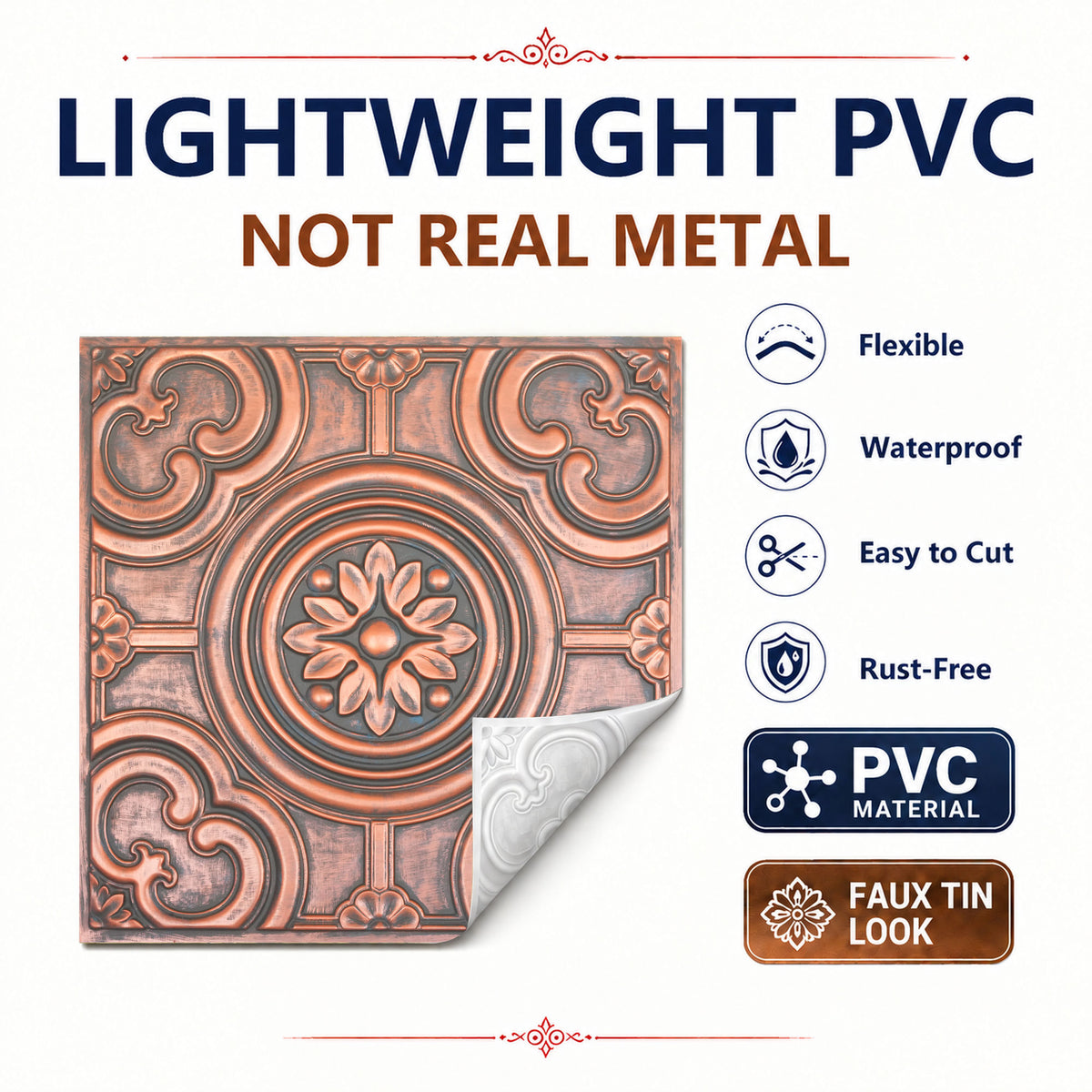 PAINTSDECOR PL50 Rustic copper ceiling tiles