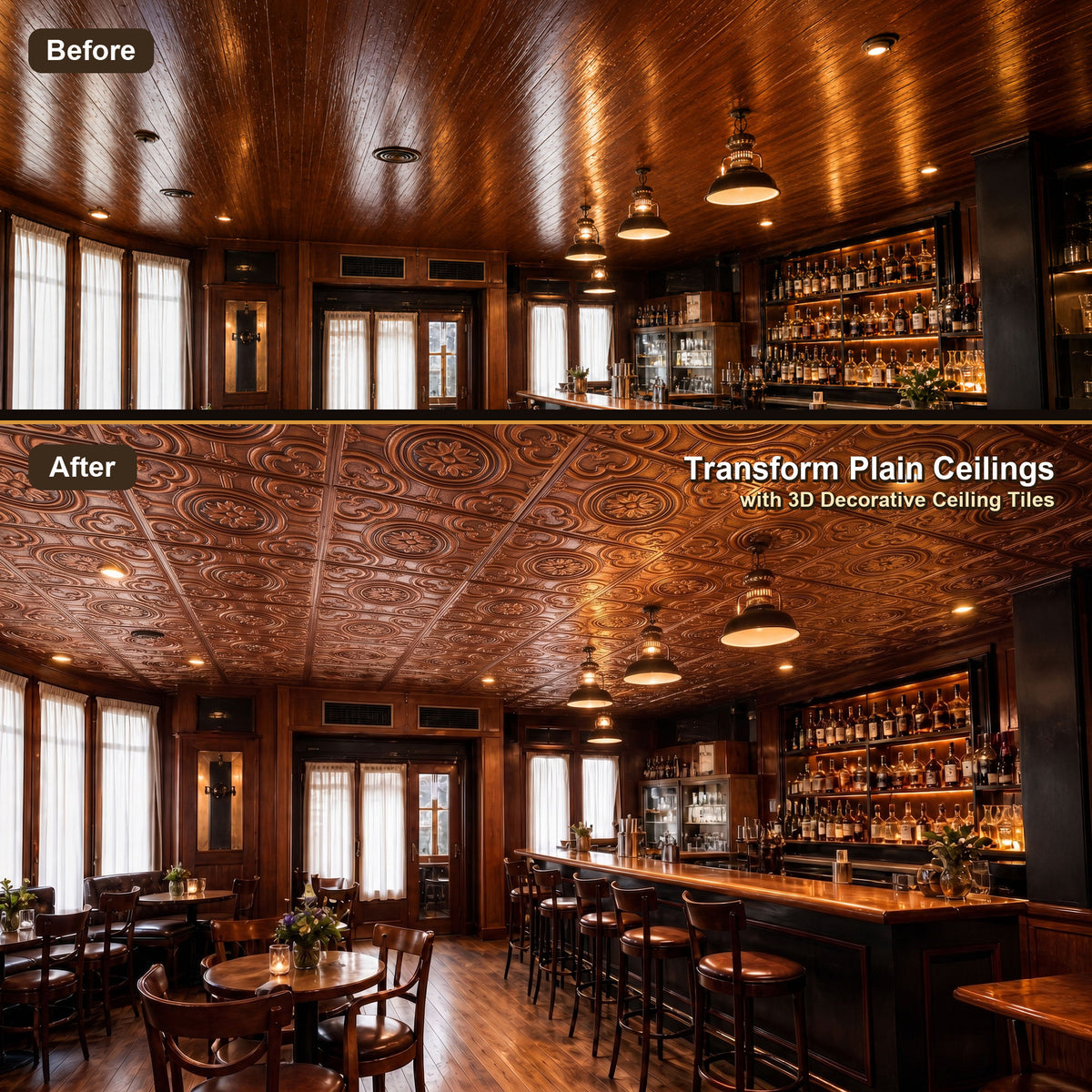 PAINTSDECOR PL50 Rustic copper ceiling tiles