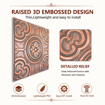 PAINTSDECOR PL50 Rustic copper ceiling tiles