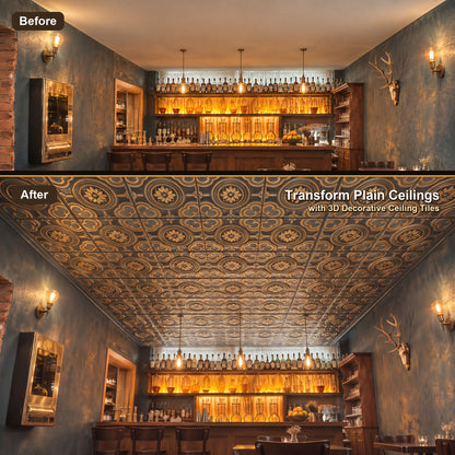 PAINTSDECOR PL50 Smoked gold ceiling tiles