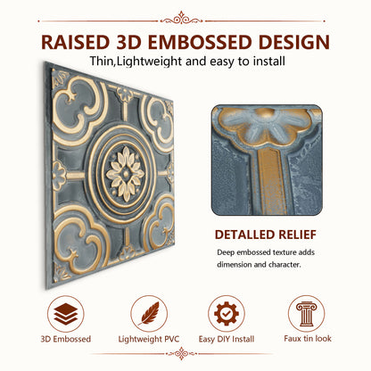 PAINTSDECOR PL50 Smoked gold ceiling tiles