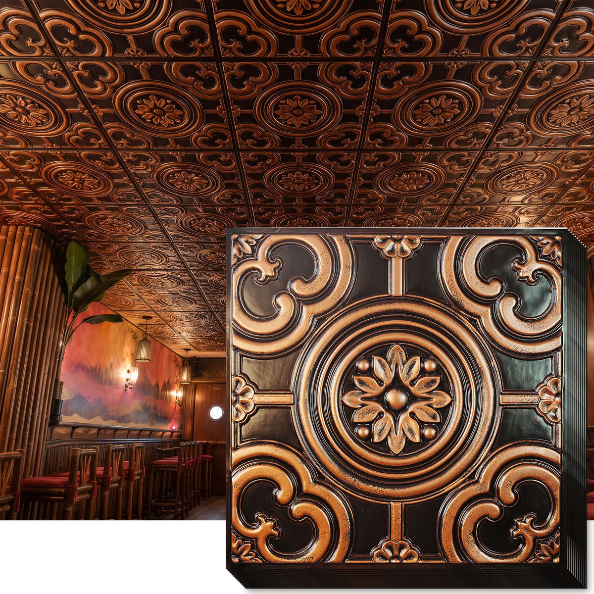 PAINTSDECOR PL50 Traditional copper ceiling tiles