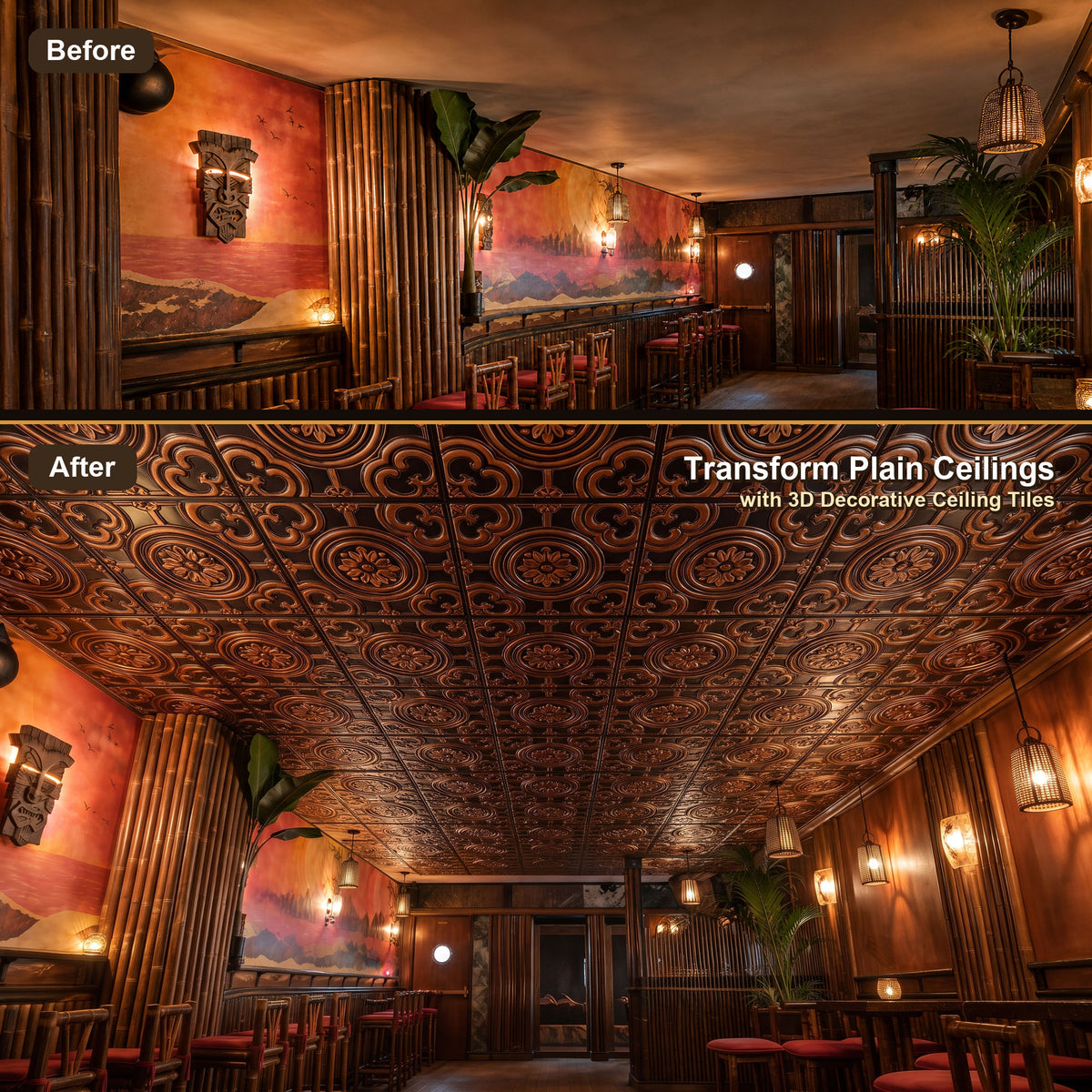 PAINTSDECOR PL50 Traditional copper ceiling tiles