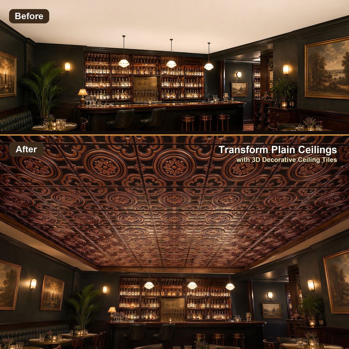 PAINTSDECOR PL50 Traditional copper ceiling tiles