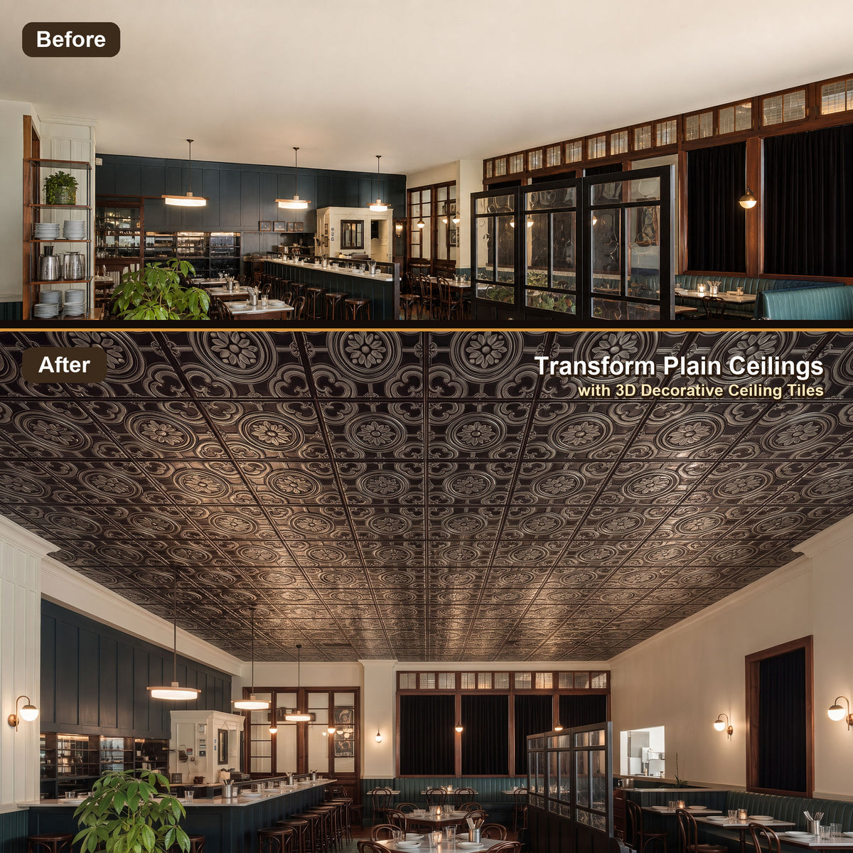 PAINTSDECOR PL50 Traditional silver ceiling tiles