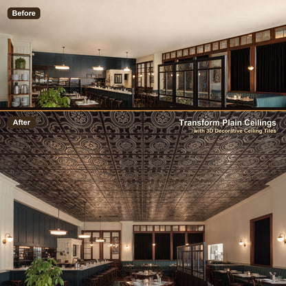 PAINTSDECOR PL50 Traditional silver ceiling tiles