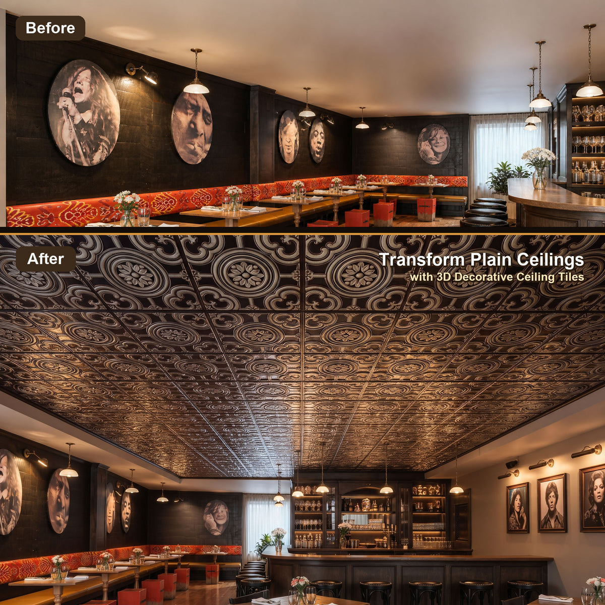 PAINTSDECOR PL50 Traditional silver ceiling tiles