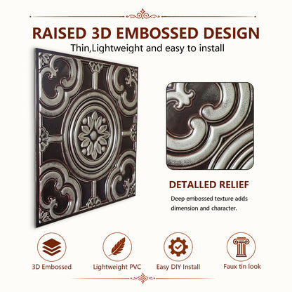PAINTSDECOR PL50 Traditional silver ceiling tiles