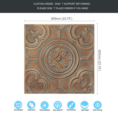 10tiles/lot 3D Faux Metal Ceiling Tiles for Stylish Bars, Clubs and Trendy Restaurants PL50