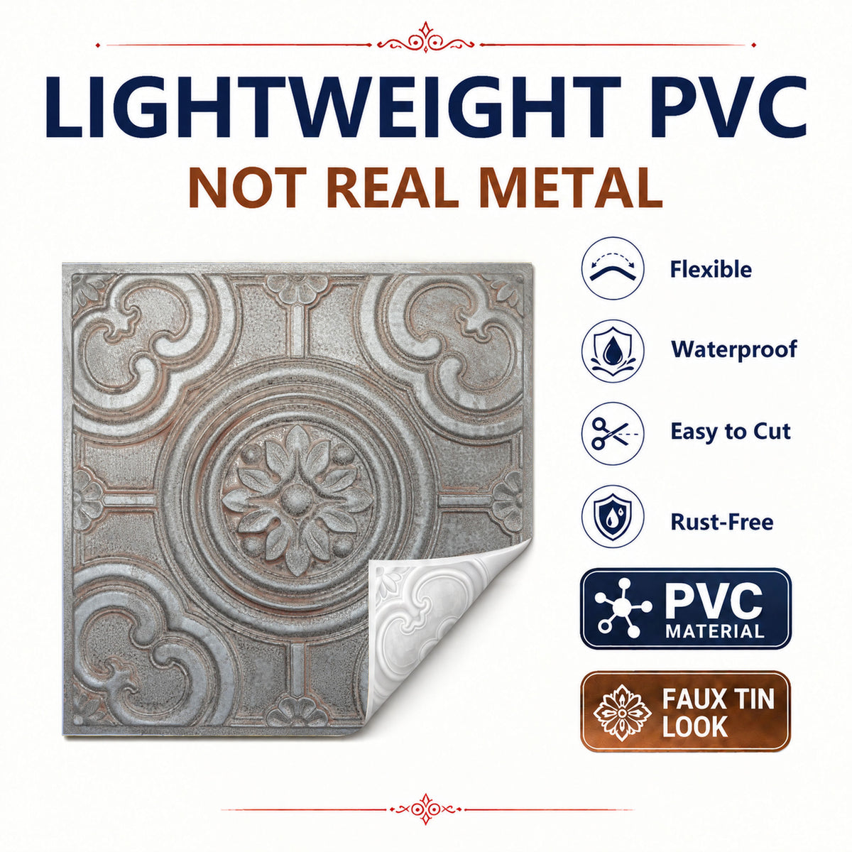 PAINTSDECOR PL50 Weathered Iron ceiling tiles