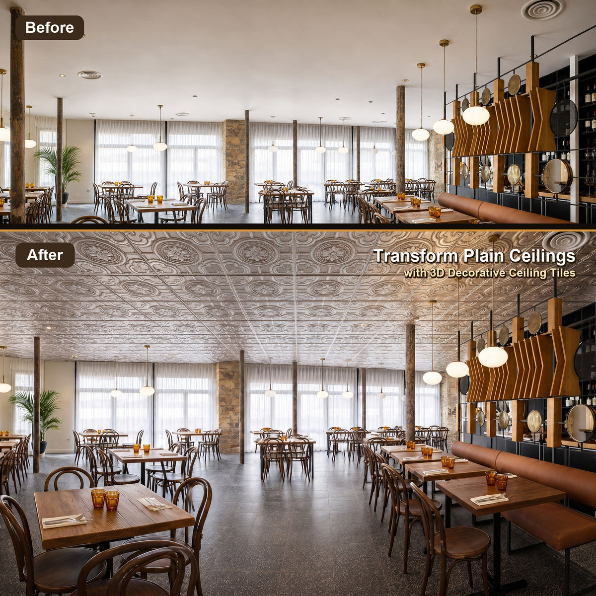 PAINTSDECOR PL50 Weathered Iron ceiling tiles