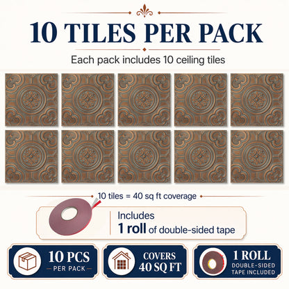 PAINTSDECOR PL50 Weathered copper ceiling tiles