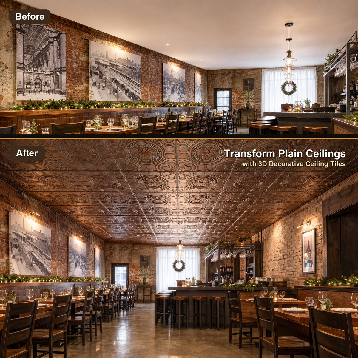 PAINTSDECOR PL50 Weathered copper ceiling tiles