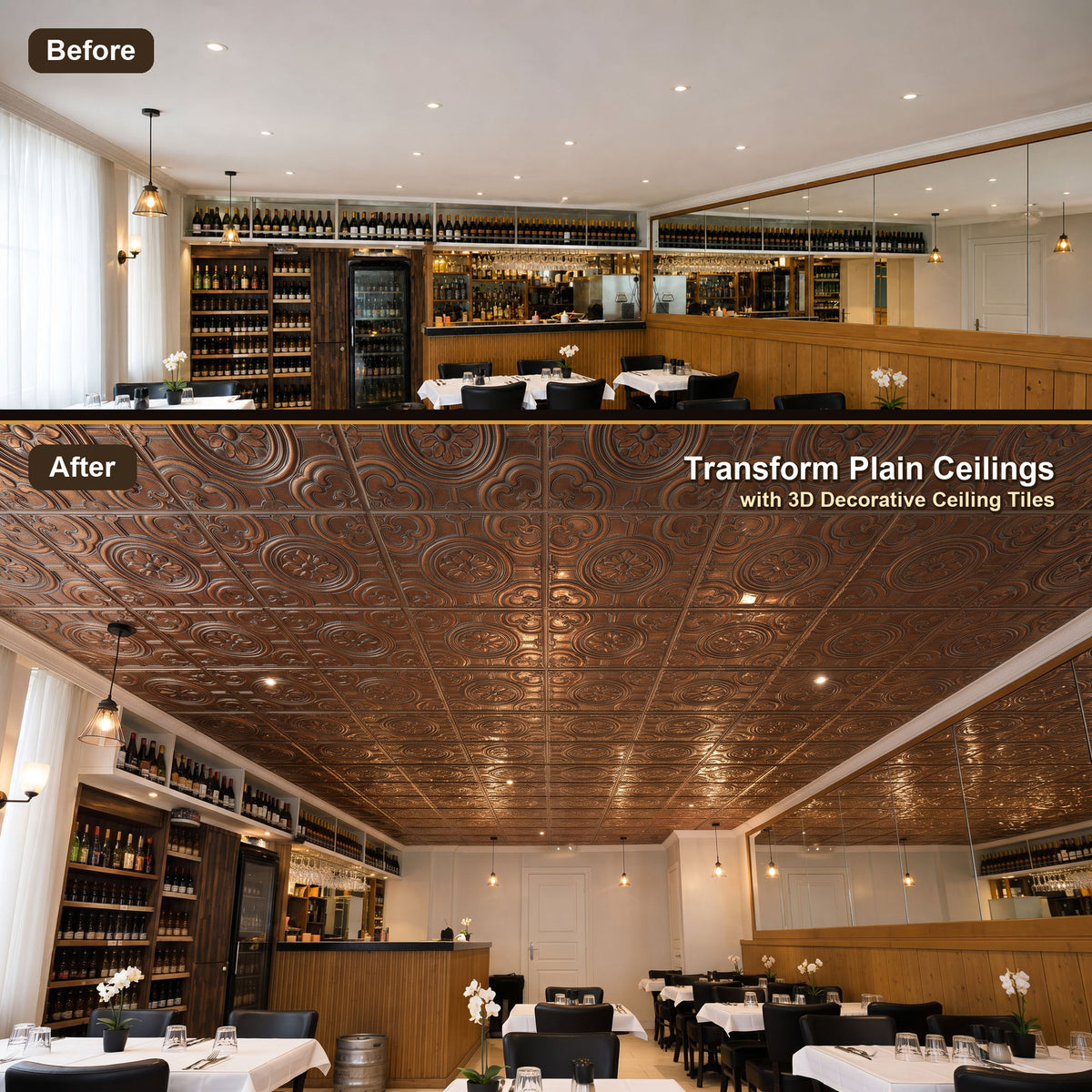 PAINTSDECOR PL50 Weathered copper ceiling tiles