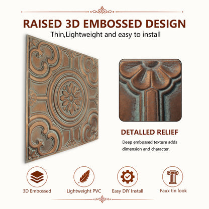PAINTSDECOR PL50 Weathered copper ceiling tiles