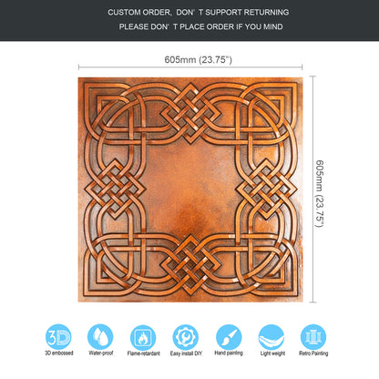 10tiles/lot  Drop-In Decorative Tin Tiles for Hotels, Villas and Modern Office Buildings PL61