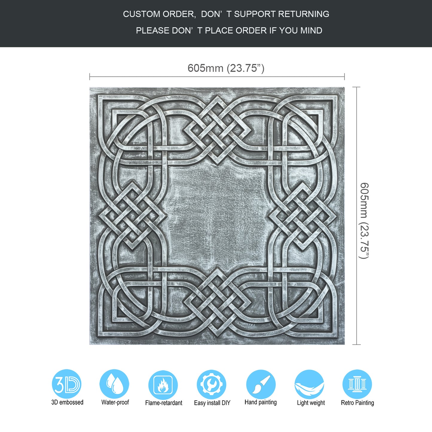 10tiles/lot Decorative Tin Ceiling Tiles for Upscale Restaurants, Coffee Shops and Boutique Hotels PL61