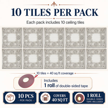 PAINTSDECOR PL61 Aged white ceiling tiles