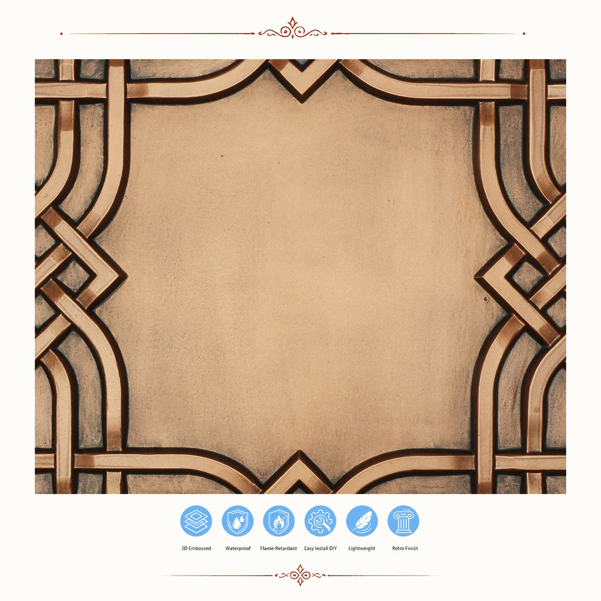 PAINTSDECOR PL61 Aged copper ceiling tiles
